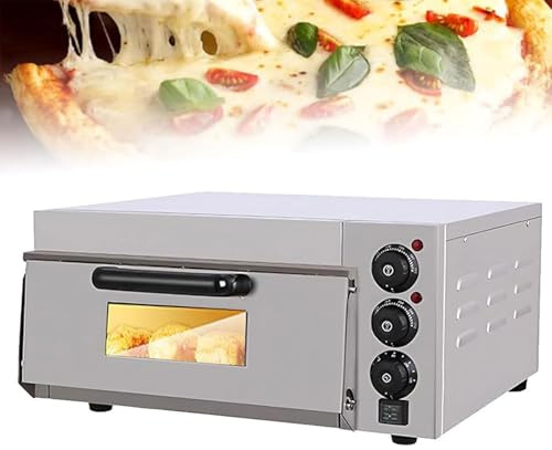 FHRKA Electric Pizza Maker, 2KW Portable Pizza Oven, 50-350°C Temperature Control, Rapid Heating Up and Nons-stick Coating
