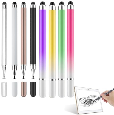 DOKRIN Punteros para móviles Este Paquete de 8 lápices táctiles universales es Compatible con Todas Las tabletas