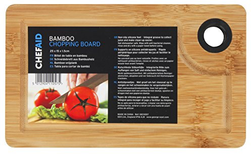 Chef Aid Bamboo Chopping Board, Measures 25cm x 15cm,Brown