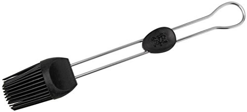 Stanley Rogers Brat- & Backpinsel 25,5 cm, Küchenhelfer mit hochwertigem Edelstahlgriff und Comfort-Griffeinlage, Küchenpinsel mit Silikonborsten (Farbe: Silber/Schwarz), Menge: 1 Stück
