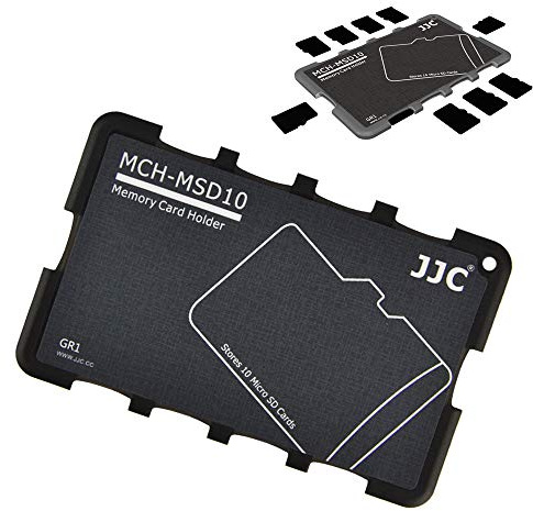 JJC Speicherkarten Etui Leichte Schutzhüllen für 10 Micro SD TF Karten | MSD Tragbare Aufbewahrungsbox, 2,8 mm Dünn, 10 g Leicht