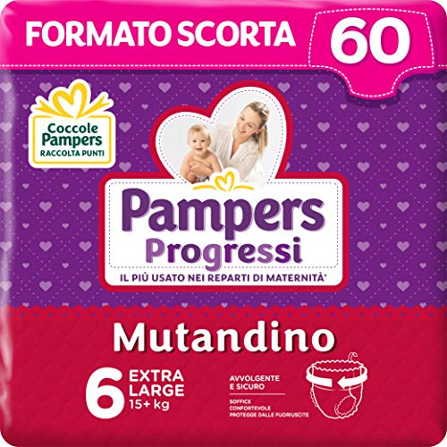 Pampers Progressi Mutandino XL 60 Windeln, Größe 6 (15+kg)