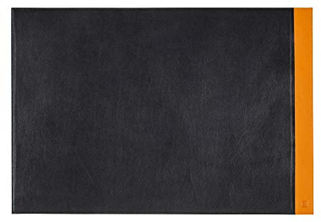 DUDU Schreibtischunterlage Büro aus zweifarbigem Leder 650x440 mm Rutschfest mit genähtem Rand Schwarz