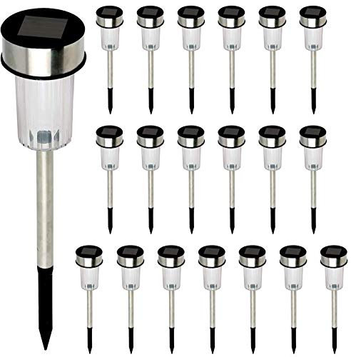 IDMarket - Lot de 20 bornes solaires à LED lampes de jardin à planter