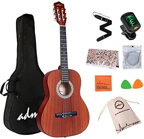 ADM 3/4 Kindergitarre Klassik, Akustik Konzertgitarre Anfänger Set 36 Zoll für Erwachsene und Studenten, Besonderes Aussehen Nylonsaiten Gitarre