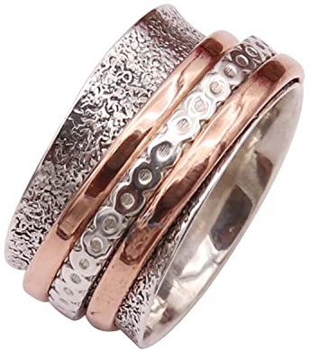 Goyal Impex 925 Sterling Silber Ring Spinner Ring Männer & Frauen Spinner Meditationsring Alle Größen Ring Geschenkartikel Handmade Jewerly ISR20_75 (23.9)