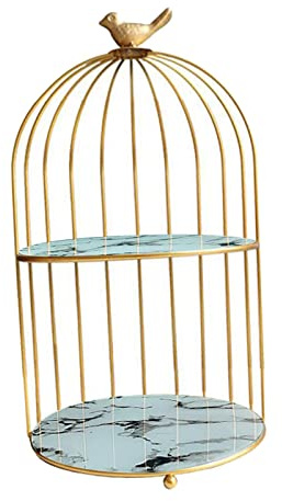 Luxury Iron Desktop Organizer Holder Cosmetics Makeups Jewelry Rings Display Stand Kitchen Spice containers Cruet Storage Rack, Double 7.68x14.37in (Double 7.68x14.37in)