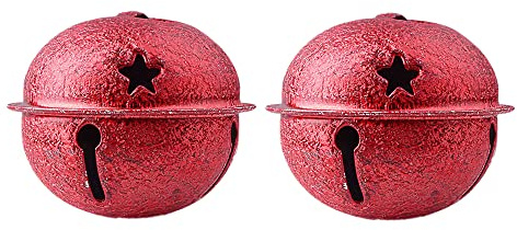 Wambere 10 Stück 4cm Glöckchen zum Basteln,Glöckchen,Weihnachtsglöckchen,Rostschutz Glöckchen, Metallglöckchen Optimal für Handwerk, Schmuck, Festival Dekoration,Haustier Glocken,Rot A