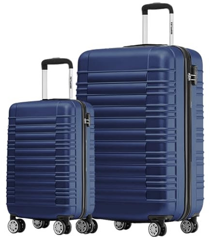 TRVLMORE Koffer & Trolleys - Koffer Set, Kofferset 2 Teilig, Handgepäck Koffer, Hartschalenkoffer Groß, Reisekoffer mit Rollen Groß - Trolley Handgepäck - Handgepäck Trolley Luggage - Blau