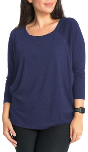 SISAY Kvinnors moderskapstoppar höst vinter långärmad rund hals amning t-shirt vardaglig pullover enfärgad blus elegant tunika toppar plusstorlek sweatshirt graviditetskläder amningskläder, BLÅ, XL