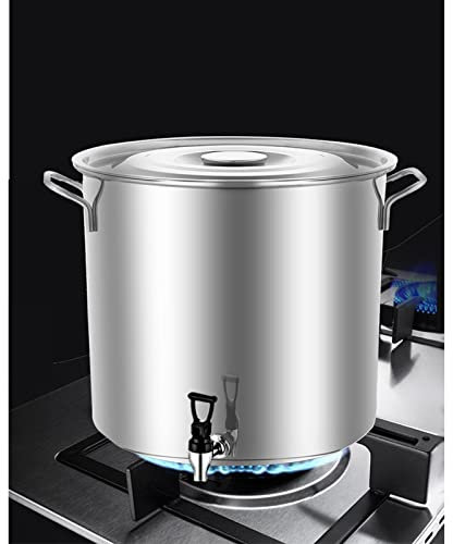 THEGA Suppentopf Mit Zapfhahn - Großer Suppentopf Mit Deckel, Suppentopf Aus Edelstahl, Verdickter Suppeneimer Mit Großem Fassungsvermögen, Suppeneimer Mit Stehendem Deckel (Size : 30X40cm)