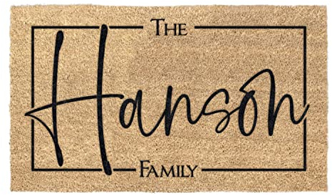 MRC Wood Products Personalized Family Name Coir Coconut Husk Doormat 18x30 or 24x36 (24x 36)