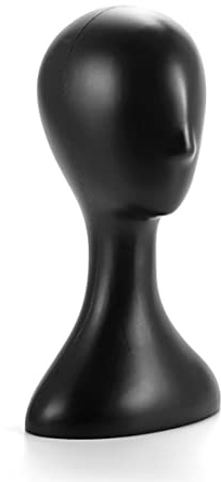 Perücke Kopf Plastik Frauen Schaufensterpuppen Kopfmodellhut Haarthaare Displayhalter für Laden oder Salon 1PC (schwarz)