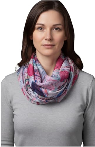 zarolo Damen Loop Schal bunt, Schlauchschal dünn bunt, leichter Damen Halstuch, dünner Rundschal aus leichet Viskose