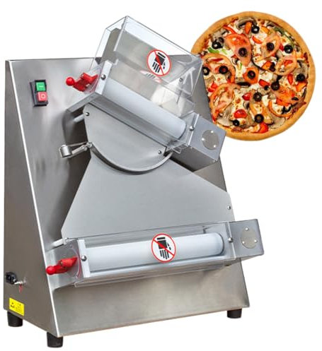 300mm Dough Sheeter, Commercial Pizza dough roller press, Silver, 370W Dough Sheeter Machine for Home and Pizza Bread Shops