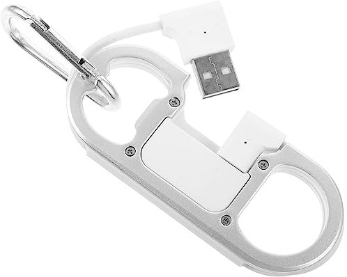 Ciieeo 2pcs Men Keychain Carabiner Keyring Bottle Opener USB Cable Compact Key Tags