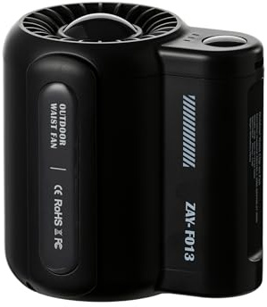 MARZIUS Ventilateur portable avec 3 vitesses réglables, rechargeable par USB, ventilateur silencieux à clip de taille, idéal pour les voyages, le bureau et une utilisation en extérieur (noir)