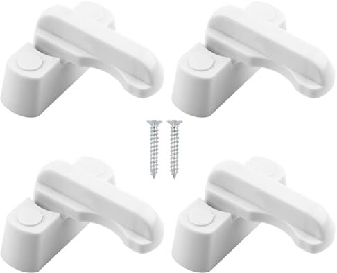 4 Pack Sash Jammers, Child Proof PVC Window Handle White Zinc Cast Alloy Window Locks Extra Security Locks for Doors Home Security