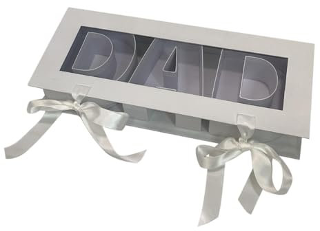 MagiDeal Dad Letter Shaped Gift Box Empty Flower Box Fillable Sweets Chocolates Flowers Gift Box Father's Day Decorations Gift Boxes Elegant Decorative Flower Soap Bag for DIY Present Decor, white