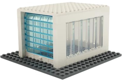 Lego® Garage Bauset – Mit transparentem Rolltor & Fenstern – Weiß & Grau – Perfekt für Stadt, Werkstatt & MOC-Projekte