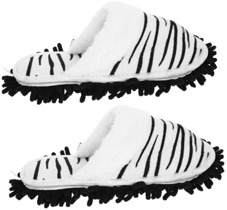 TOVINANNA 1 Par Zapatillas Mopa Desmontables Limpieza de Pisos de Lavable y Cómodo Mujeres Uso Casa y Aislante y Resistente Polvo