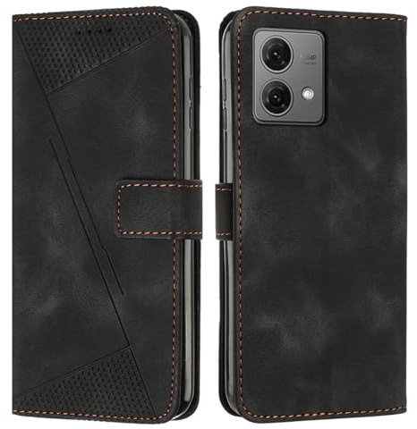 SEAHAI Funda para Motorola Moto G84 5G, Carcasa de Premium Cuero PU Billetera Flip Protectora Cubierta con Suporte/Ranura para Tarjeta/Bloqueo RFID/Cierre Magnético - Negro
