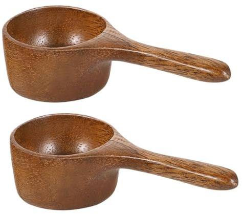 CIYODO 2 piezas Cucharas Medidoras de Madera de Acacia Pequeñas y Multifuncionales para Café Té Suelto y Cocina Diseño Japonés Superficie Lisa Fácil de Limpiar