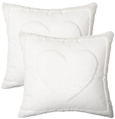 Artoid Mode Set di 2 federe per cuscino in morbida pelliccia artificiale, per San Valentino, 45 x 45 cm, in tessuto jacquard, in velluto