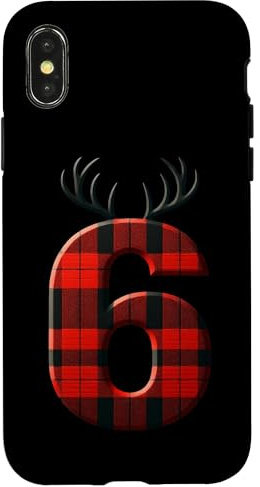 Red Buffalo Chiffre 6 Bois de cerf Coque pour iPhone X/XS