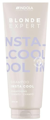 Indola Blonde Expert Instacool Champú | 250 ml | Para rubios fríos, porosos y teñidos | Fortalecedor del Cabello