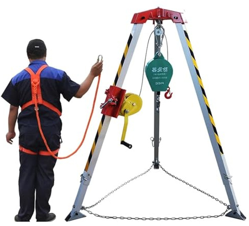 GFHOOZ Hochleistungs-Dreibeinstativ für Feuerwehr und Rettungseinsätze – Verstellbare Hebevorrichtung für beengte Räume – Langlebiges und zuverlässiges Sicherheitswerkzeug