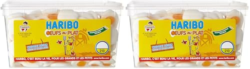 HARIBO - Œufs au Plat - Bonbons Sans Colorants Artificiels - Boîte de 210 Bonbons (Lot de 2)