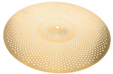 CORHAD Platillos de Batería Silenciosos Dorados de 16 Pulgadas, Paquete de Platillos Hi Hat Reducción de Ruido para Práctica en Casa y Estudio, Accesorios Compatibles para Jazz y Batería