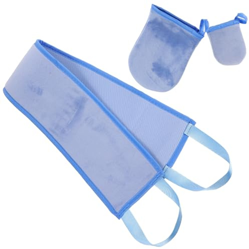 TOYANDONA Selbstbräunungshandschuh Applikator Satz mit Blauem Flockmaterial Praktisches Design und Einfache Anwendung für Rücken und Hände Beim Bräunungspflege