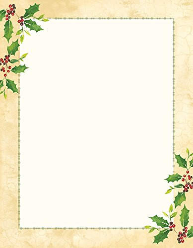 Great Papers! Falling Holly Imprintable Stationery, 8.5 x 11, Pack of 80 (2015049)