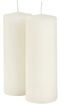 Cereria de Giorgio risthò Velas, Cera, Crema, 7 x 7 x 20 cm, 2 Unidad