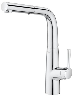 Roca A5A852AC00 Mezclador Cocina, Syra, Caño Extraible Ducha, Cold Start, Caño L, Cromo