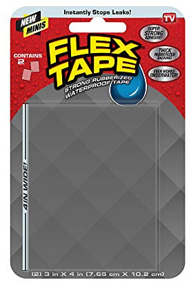 Flex Tape, Mini, Clear, Original Thick Flexible Rubberized Waterproof Tape - Seal and Patch Leaks, Works Underwater, Indoor Outdoor Projects - Home RV Roof Plumbing and Pool Repairs