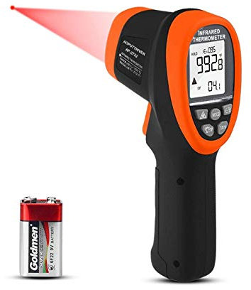 Infrarot Thermometer AP-2732 Temperaturmessgerät Infrarot -58°F~2732°F (-50°C~1500°C) Pyrometer Laser D:S=30:1 mit Einstellbarer Emissionsgrad Datenaufnahme MAX/MIN/AVG ℃/℉ für Ofen Industrie HVAC