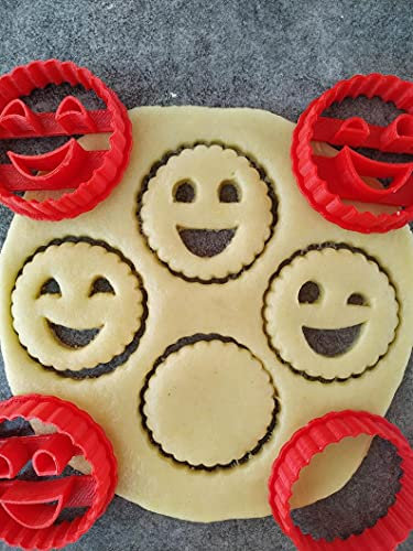 3DKOUPE - Emporte-pièces mini sourire - Lot de 4-3 visages + 1 contour - Couleur au choix - Conçu et fabriqué en France