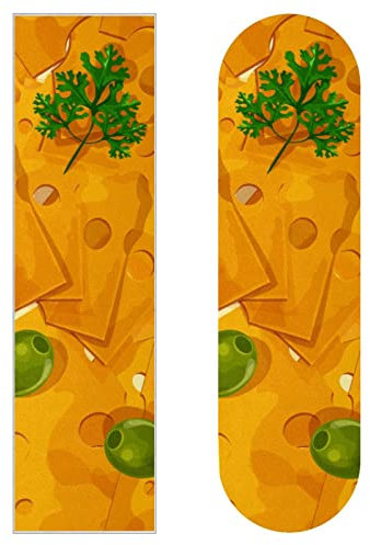 Skateboard-Griptape mit Käsemuster, Schleifpapier, Longboard, Aufkleber, Scooter, Deck, Sandpapier, 2 Stück