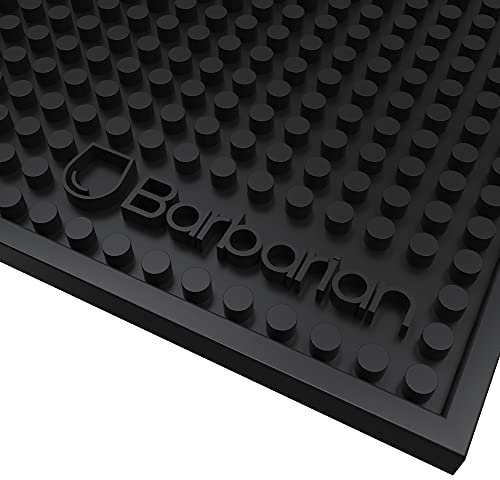 Barbarian Bar Service Mat Drinks Runner Rutschfeste Gummirückseite 600 mm x 250 mm Schwarz Hitzebeständig Sehr langlebig Spülmaschinenfest Flexibel Heavy Duty Griff (Signature)
