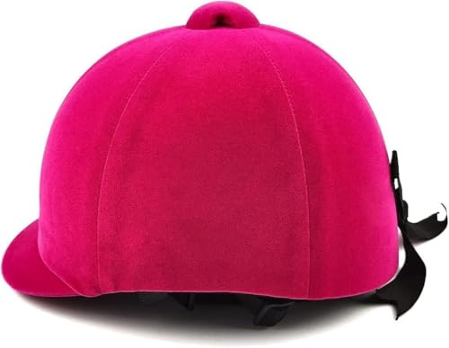 TentHome Cappello da equitazione Caschi equestri in Velluto per Bambino, Ragazza (54 cm, Rosa)