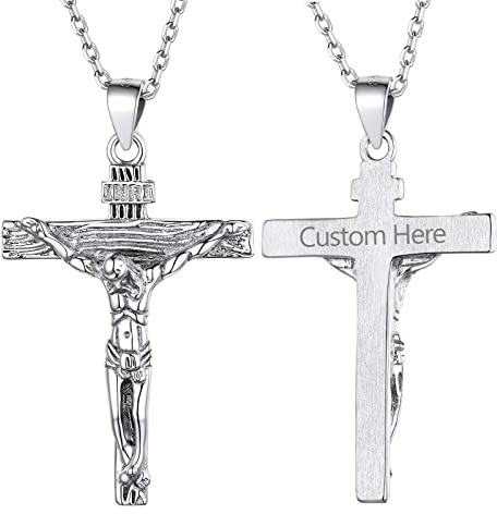 Supcare 925 Sterling Silber Kreuzkette Damen Herren Halskette mit Kreuz Anhänger Kruzifix Kette INRI Jesus Kette mit Kreuz Religion Kettenanhänger Modeschmuck für Geburstag Jahrestag