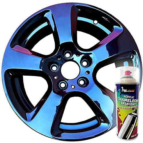 PMcolours Flip Flop Lack mit Multi Color Chamäleon-Effekt LAVA, Sprühdose 400 ml, BCB-Basecoat (schwarz-rot-gelb)