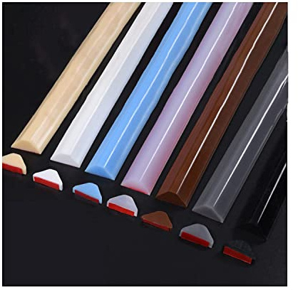 Wet Room Floor Barrier, Shower Threshold Water Barrir, Self-Adhesive Bath Dam Seal Trim, Silicone Dam Bathwater Barrier, Shower Tray Sealing Strip for Kitchen, Bathroom (Translucent 1m)