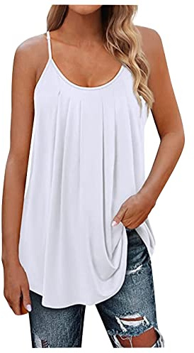 Lot Debardeur Femme Personnalisé Blanc T-Shirt Long Top Bretelle Vetements Ete Couleur Tee Shirt 2XL