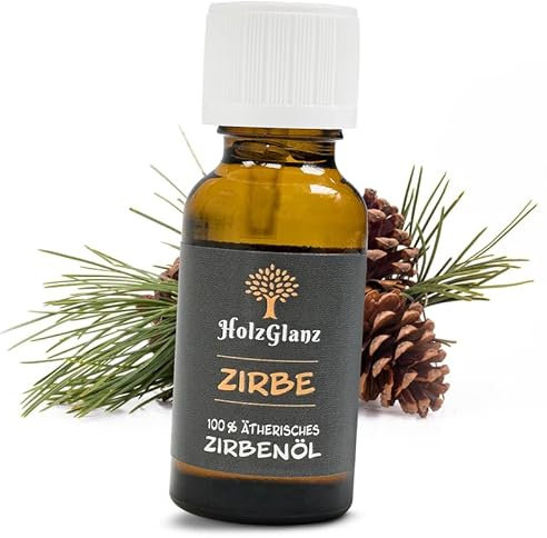 HolzGlanz Zirbelkieferöl 20ml - naturreines Zirbenöl - Zirben Öl - Ätherisches Öl - Zirben Raumduft - aus Österreich - Arven Öl - Pinus Cembra Alpes - ideal für Zirbenlampen