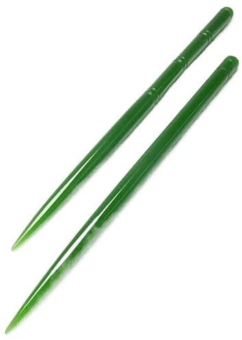 Forcina for capelli in bambù verde giada cinese Copricapo for forcina in giada femminile ， Bastoncini for forcine for capelli tradizionali retrò da donna
