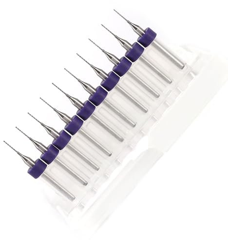 Punte Trapano per PCB - Set 10 Micro Punte Metallo Duro 0,5mm - Punte Foratura Precisione per Circuiti Stampati e Elettronica